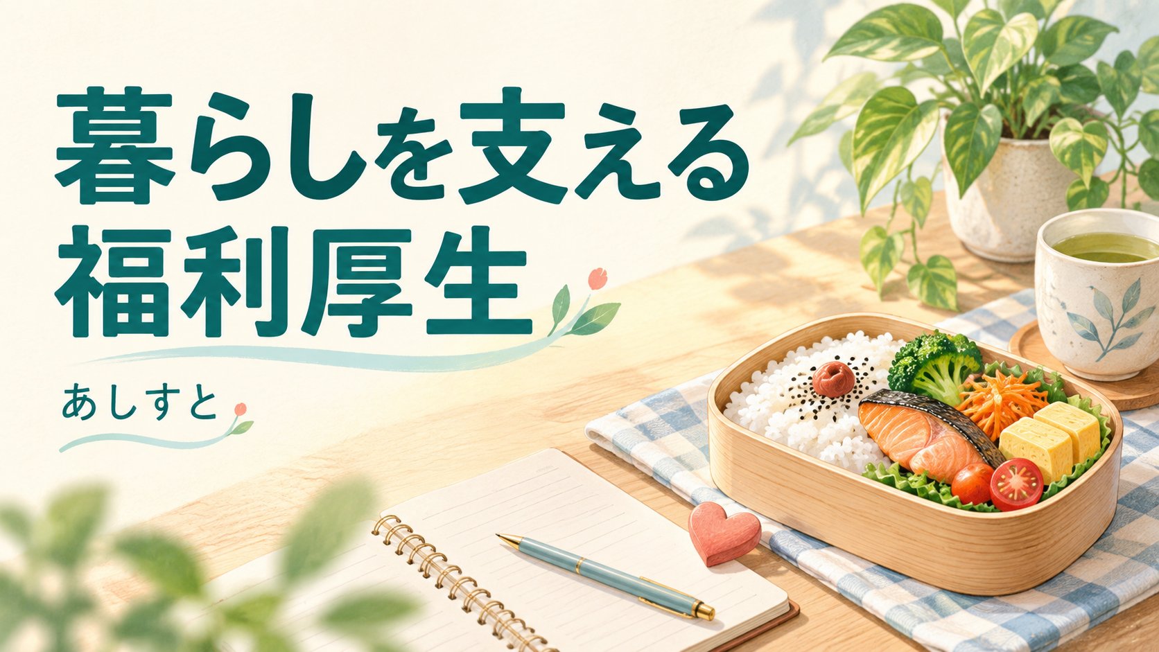 暮らしを支える福利厚生のイラスト
